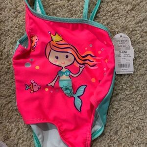 Wonder Nation Pink and Aqua Mermaid One Piece